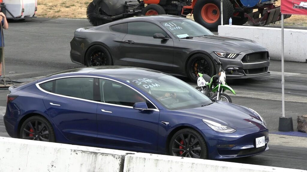 Tesla vs Mustang GT - The Drag Race Battle