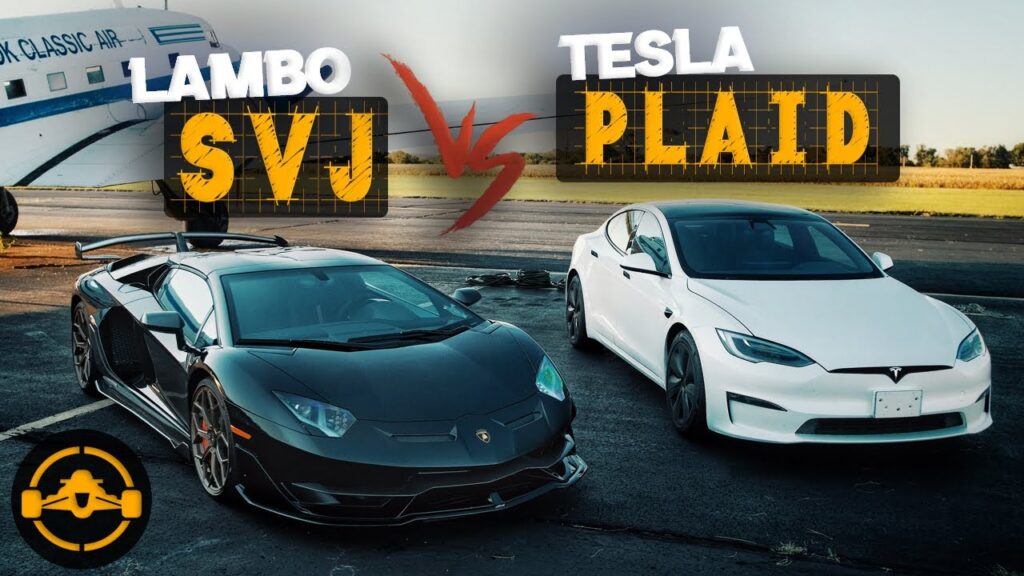 2021 Tesla Model S Plaid vs Lamborghini Aventador SVJ: Drag Race