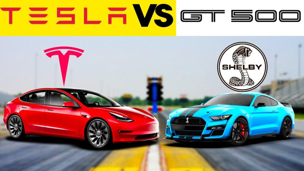 Drag race showdown: Tesla Model 3 Performance vs Ford Mustang Shelby GT500