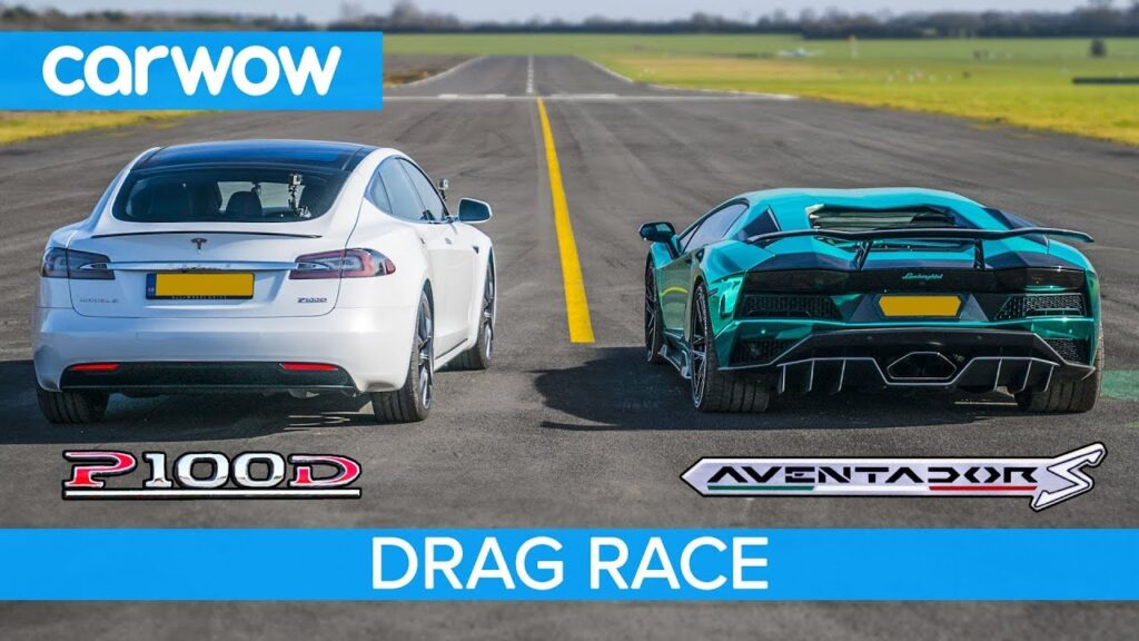 Lamborghini Aventador S vs Tesla Model S P100D - Rolling Race