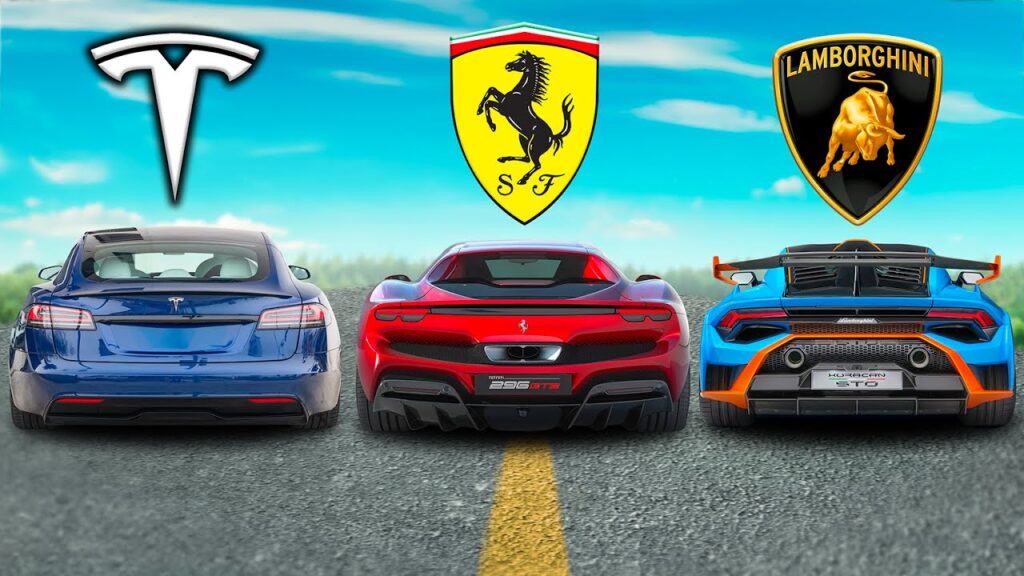 Lamborghini Huracan STO vs Ferrari 296 GTS vs Tesla Model S Plaid: A Battle of Supercars