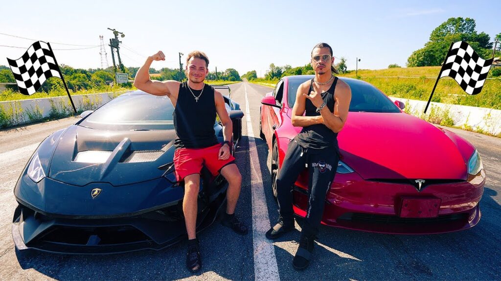 The Ultimate Drag Race: Lamborghini Huracan vs Tesla Model S Plaid