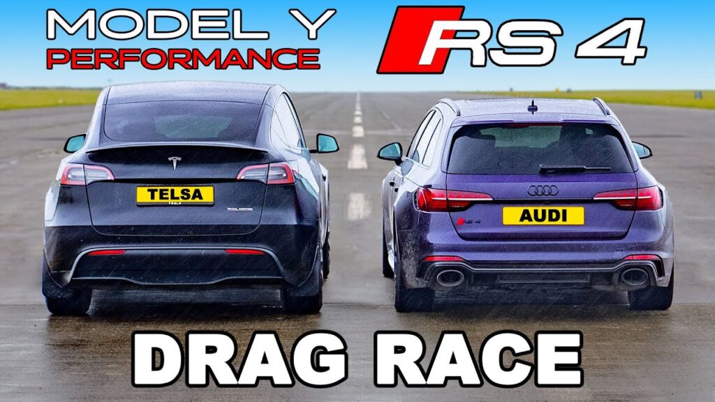 Comparison: Audi RS4 vs Tesla Model Y in a High-Stakes Drag Race