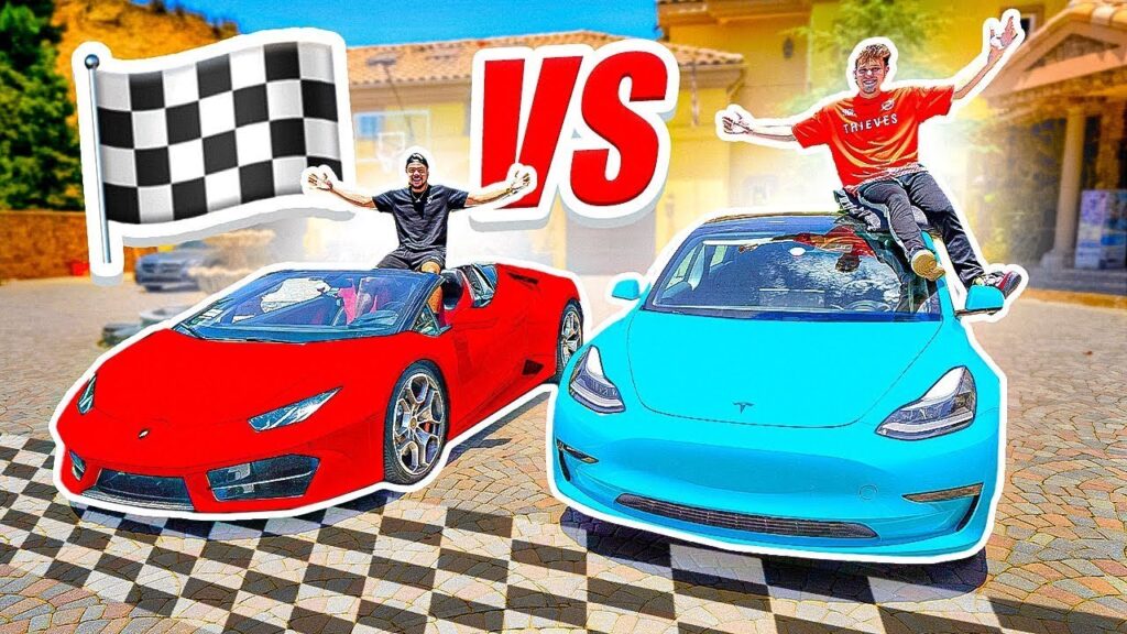 Future Challenges with Different Car Models: Tesla vs Lamborghini Race