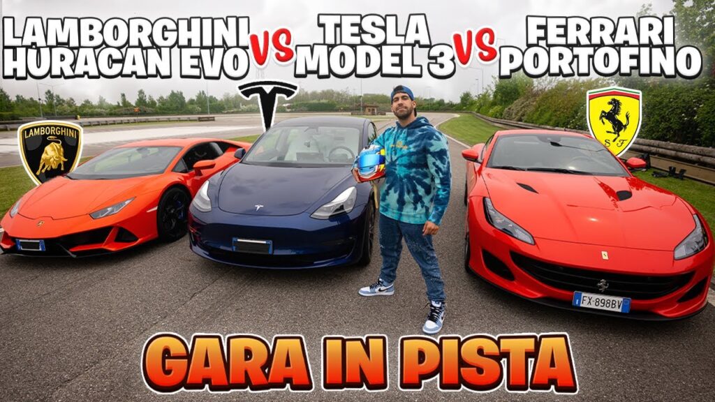 Lamborghini vs Tesla vs Ferrari - Drag Race