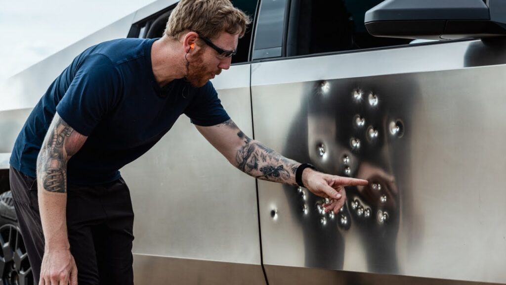 12 gauge M4 shotgun test on Cybertruck: Impressive results