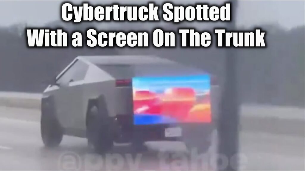 Unique Cybertruck with Screen on the Trunk Spotted in South Lake Texas