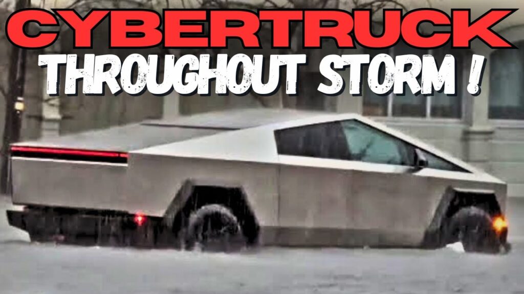Tesla Cybertruck Drives Through Flooded Streets in New Orleans