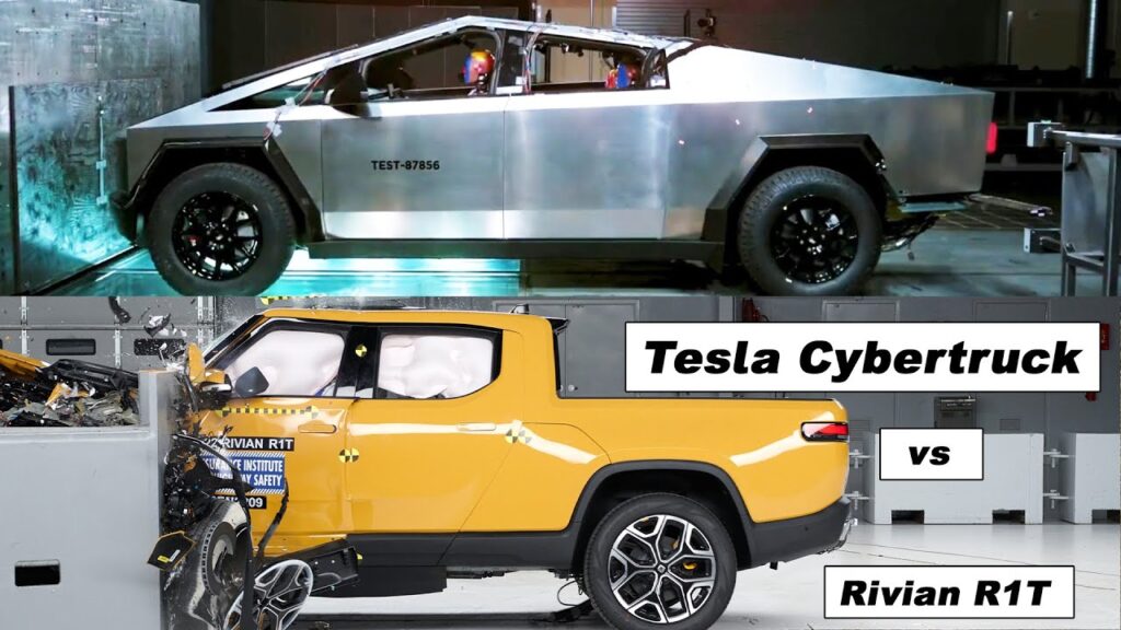 Tesla Cybertruck vs Rivian R1T - Crash Tests Comparison
