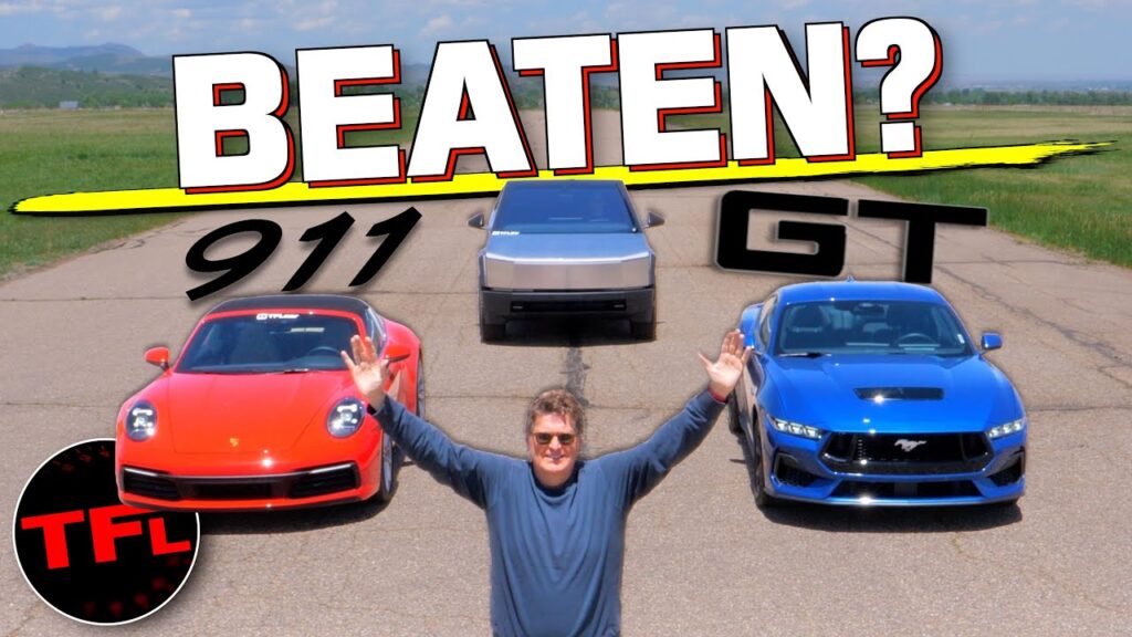 The Tesla Cybertruck Versus Two Very Fast Sports Cars!
