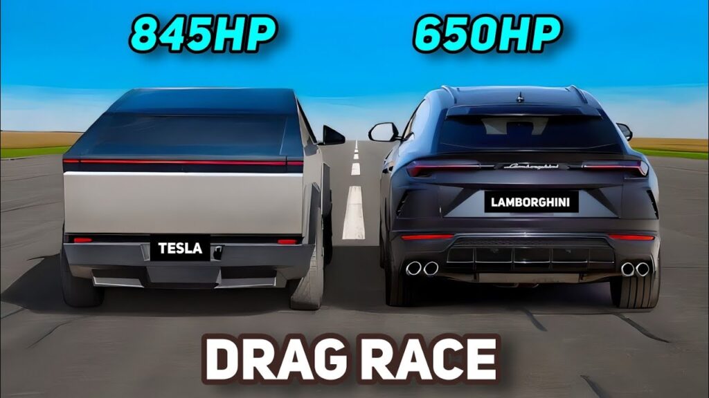 Which is faster: Lamborghini Urus vs Tesla Cyber Truck Drag Race
