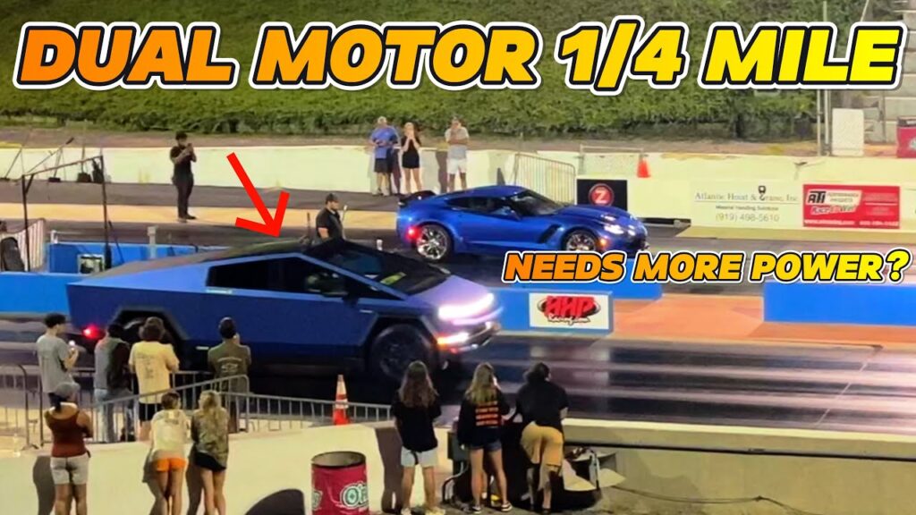 Lamar MK puts the Dual Motor Cybertruck to the ultimate test on the drag strip