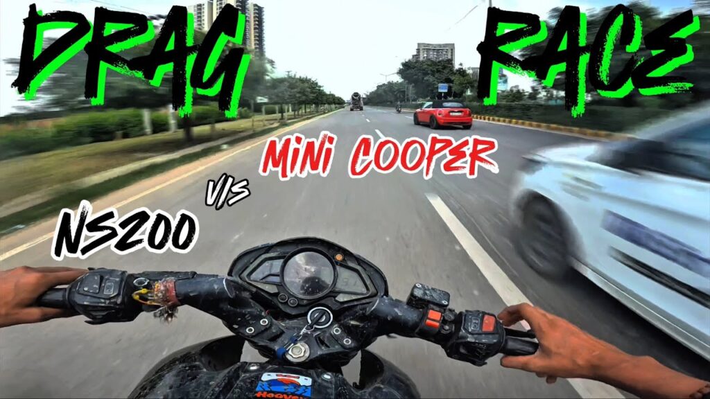 MINI COOPER vs NS200 BS3 Traffic Drag Race