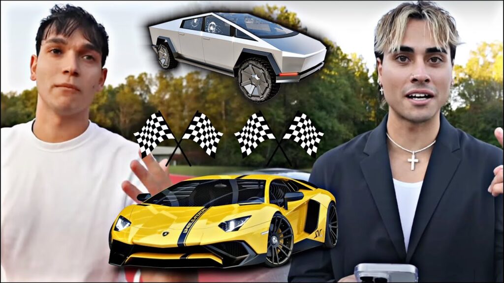 Official Video of Lamborghini Revuelto vs Tesla Cybertruck - Dobre Brothers
