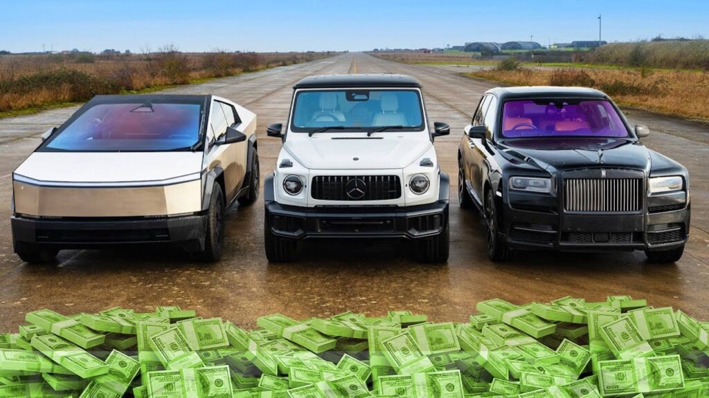Cybertruck v Rolls Cullinan v AMG G63: DRAG RACE